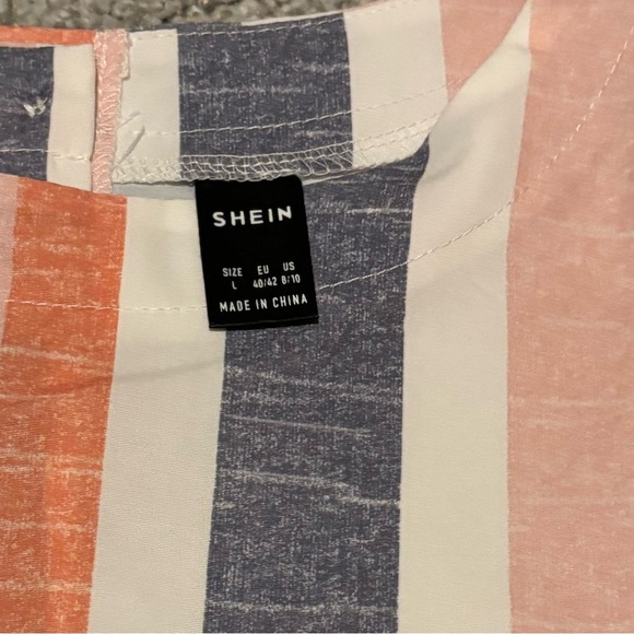 SHEIN Multicolor Striped Ruffle Sleeve Blouse - Picture 6 of 6